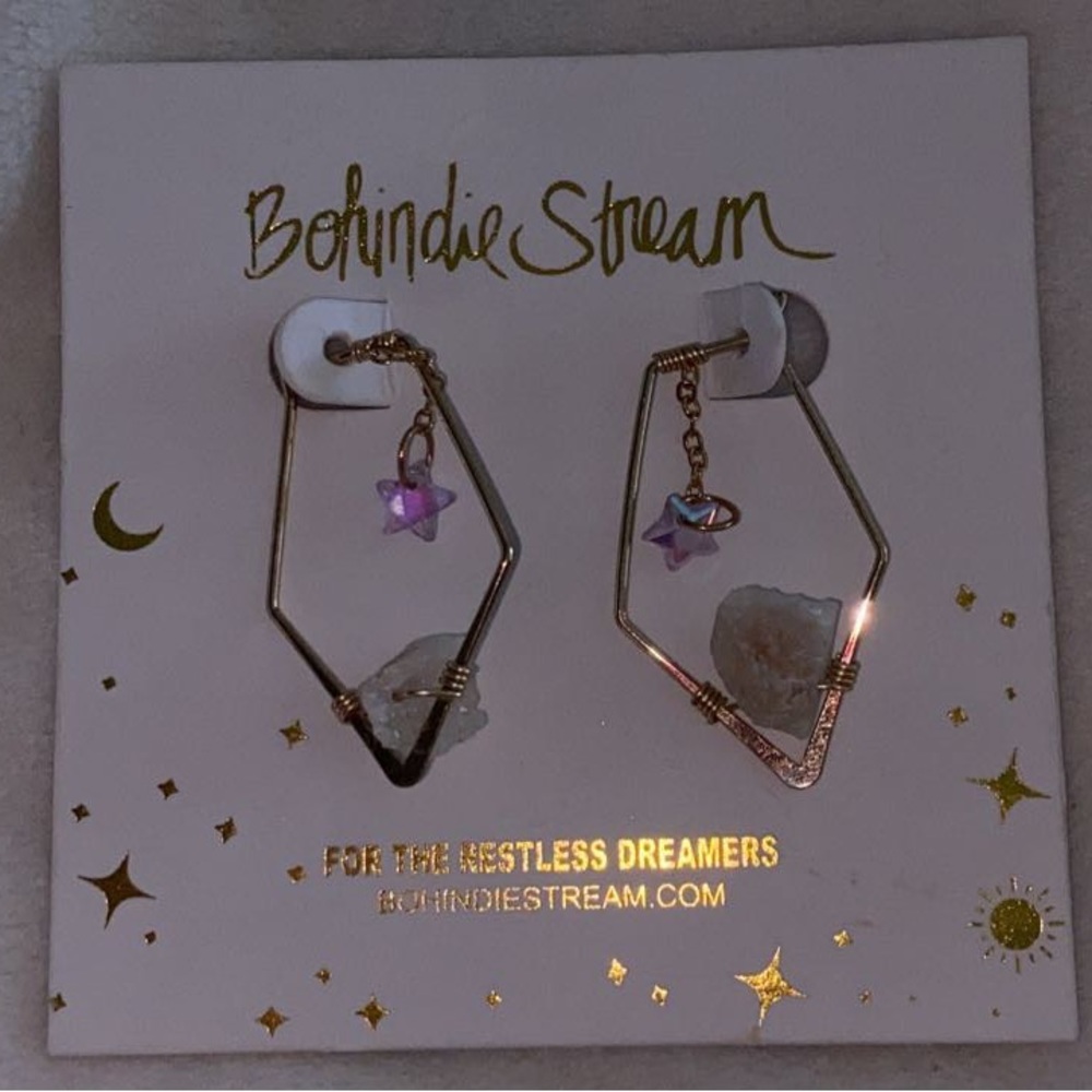 Crystal gold earrings